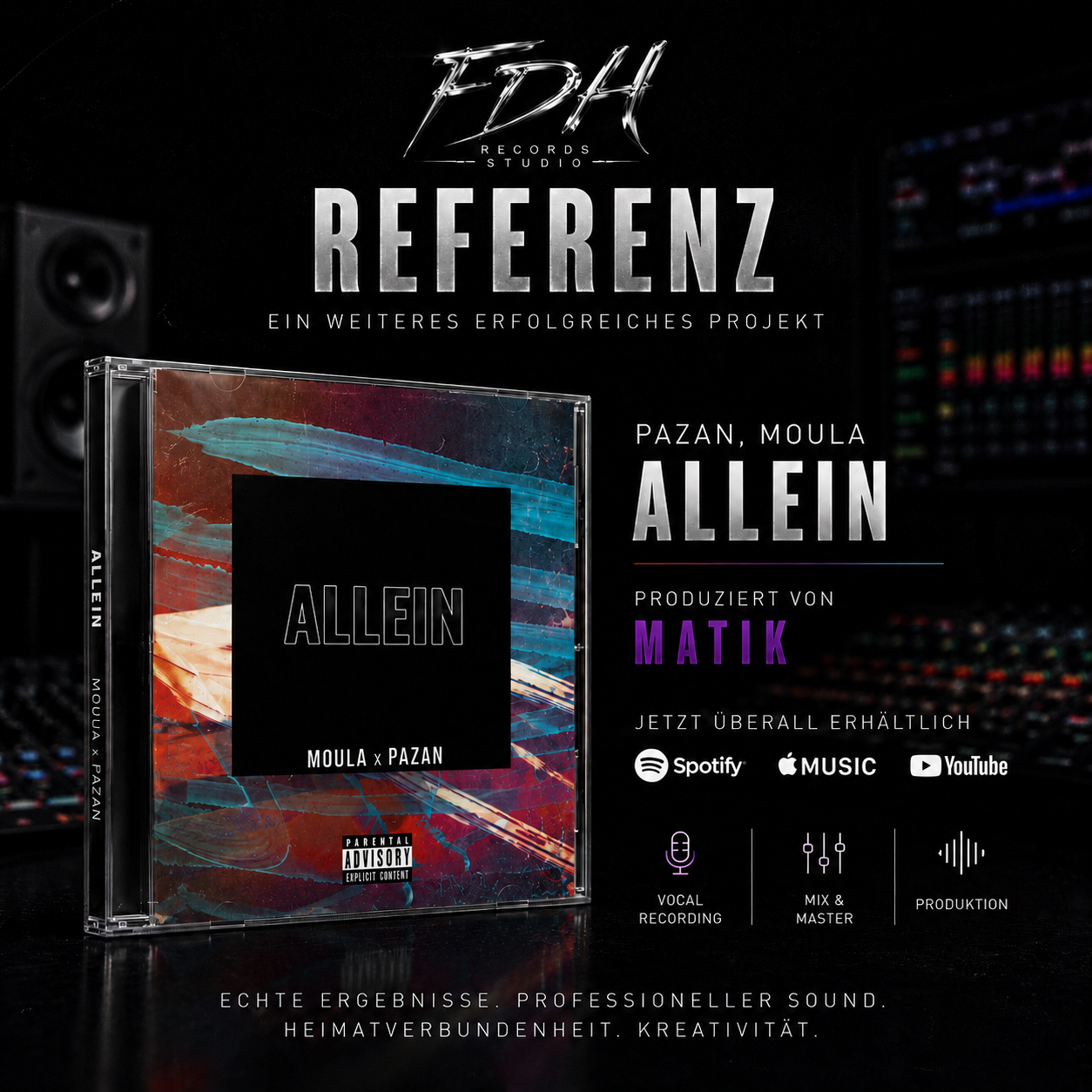 AUFNAHME MIX-MASTER SESSION